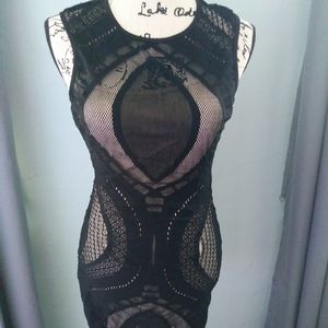 Black & nude lace dress